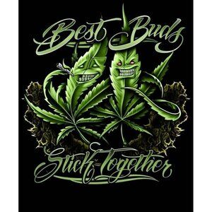 New Best Buds Stick Together Plush Throw Blanket Pot Leaf Smoke Weed Hippie SOFT